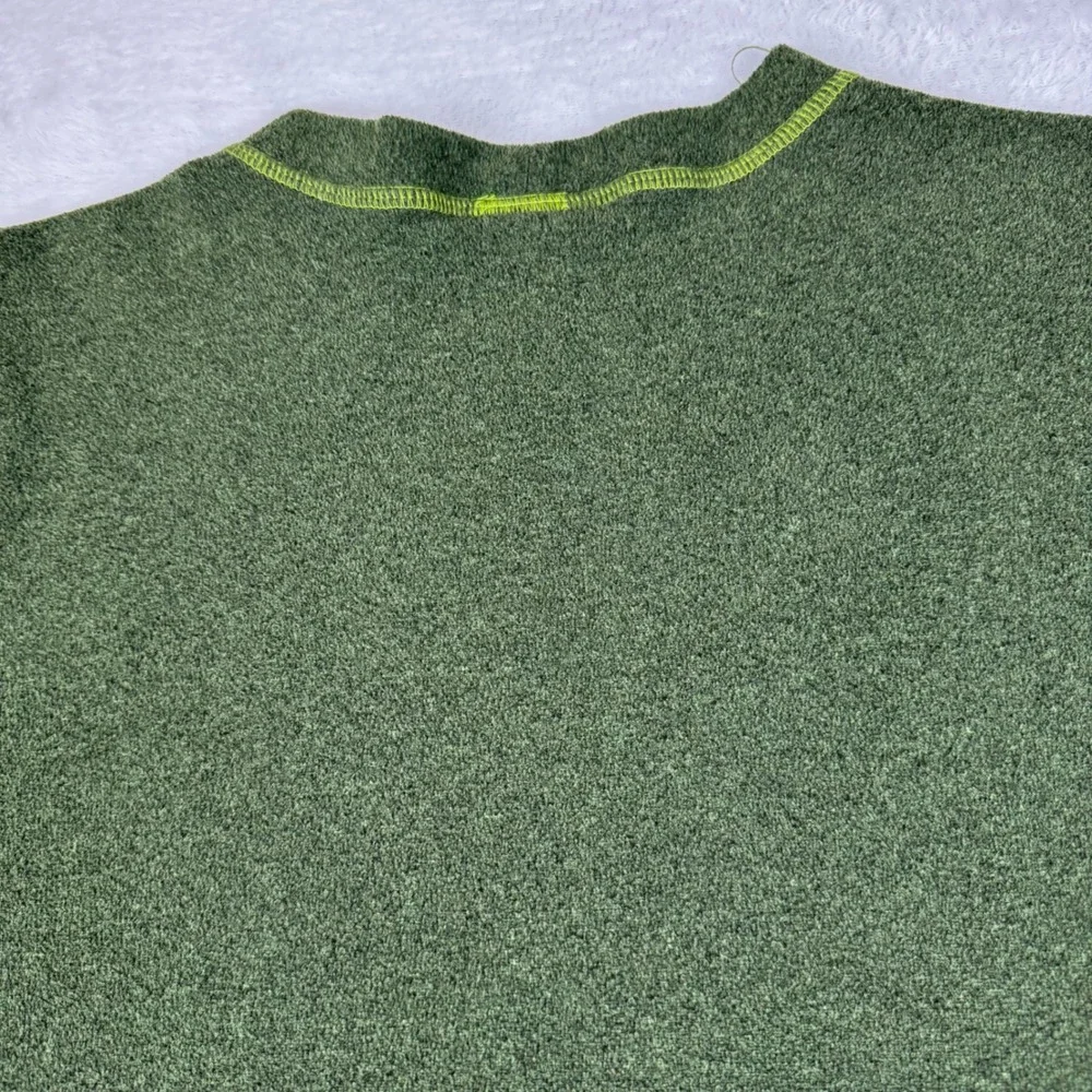 Prana Fleece Pullover Mens Large Green Long Sleeve Embroidered Logo USA Made